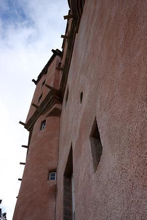 Craigievar Castle: harling detail.
