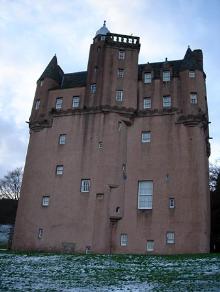 Craigievar Castle, south elevation: before works.