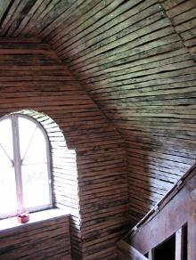 Attic room: reinstating riven lath.