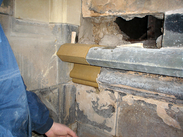 Example of stone replacement.