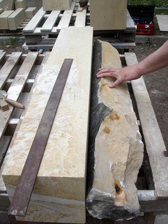 Sizing stone work.