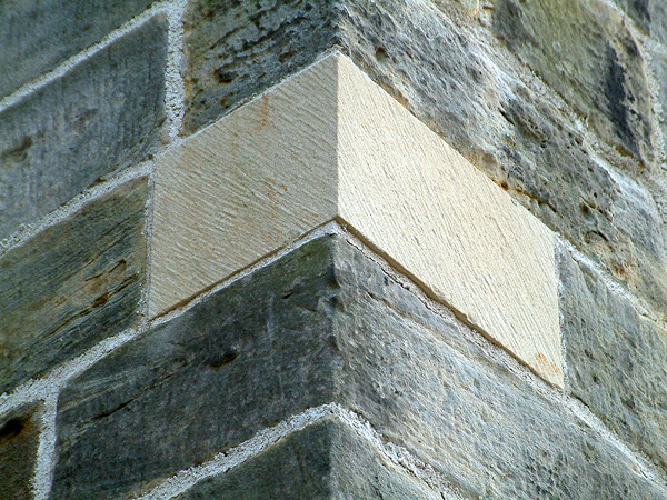 Example of newly indented stone with tooled face.