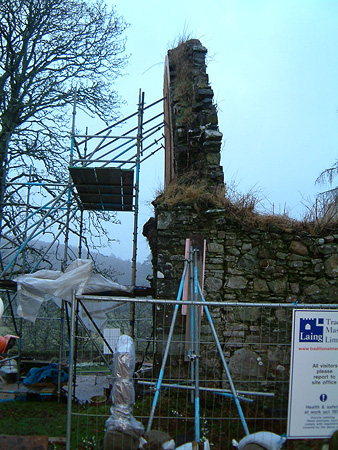 Before works: leaning gable wall.