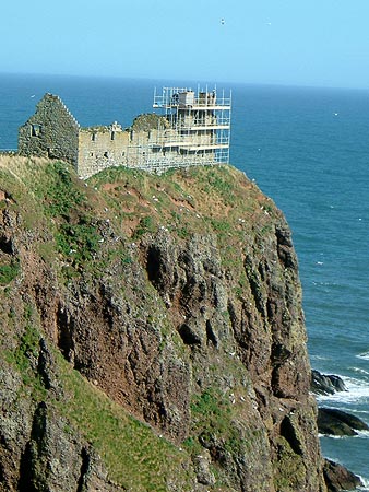 Dunnottar Castle: scaffolding detail.