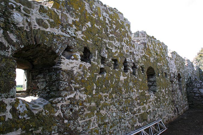 Selective repointing to internal wall face.