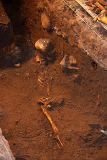 Human bones buried under the church flagstone!