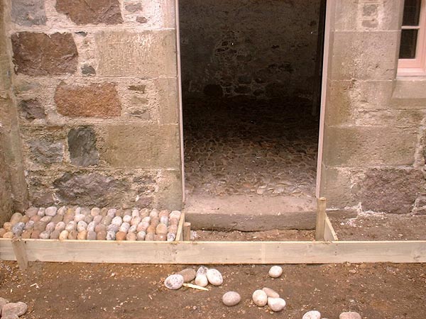 Reinstatement of cobble stones.