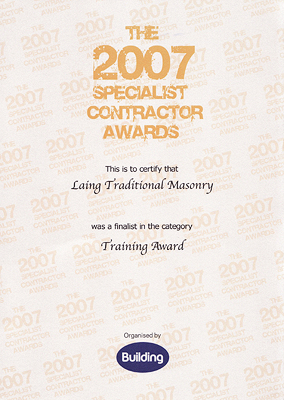 The Specialist Contractor Award, 2007 - General Training