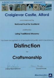 Special Award - Craigievar Castle - Aberdeenshire Design Awards Distinction in Craftsmanship