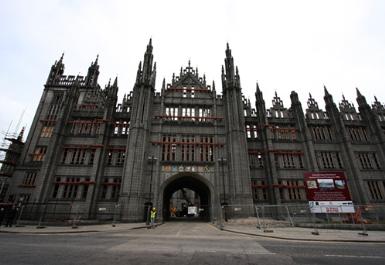 Masonry works well under way at Marischal College.