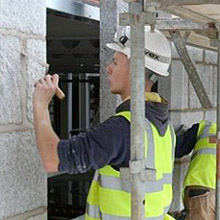 Photograph of a Trainee completing Lime Mortar Pointing